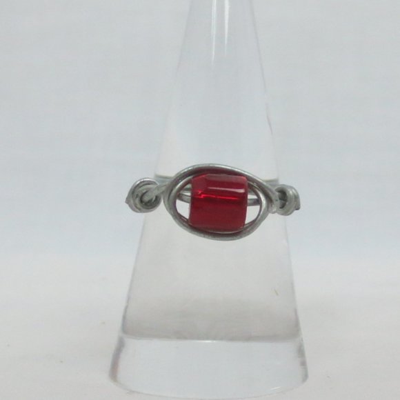 New Stainless Wrap Garnet Color Hand Crafted Ring - Picture 3 of 9